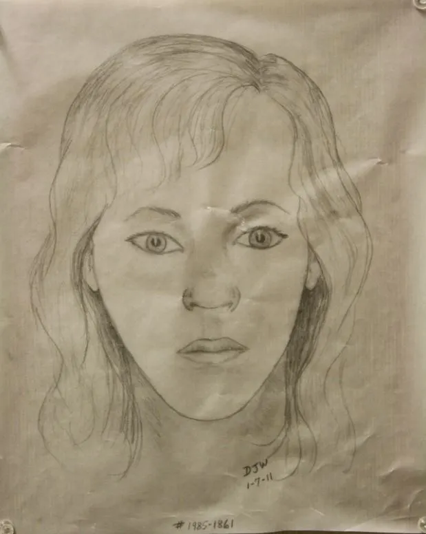 sketch of Upham Girl, later identified as Dorothy Harrison