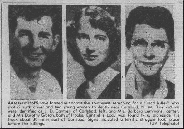 JD Cantrell, Barbara Lemmons, and Dorothy Gibson, triple murder victims in Lea County